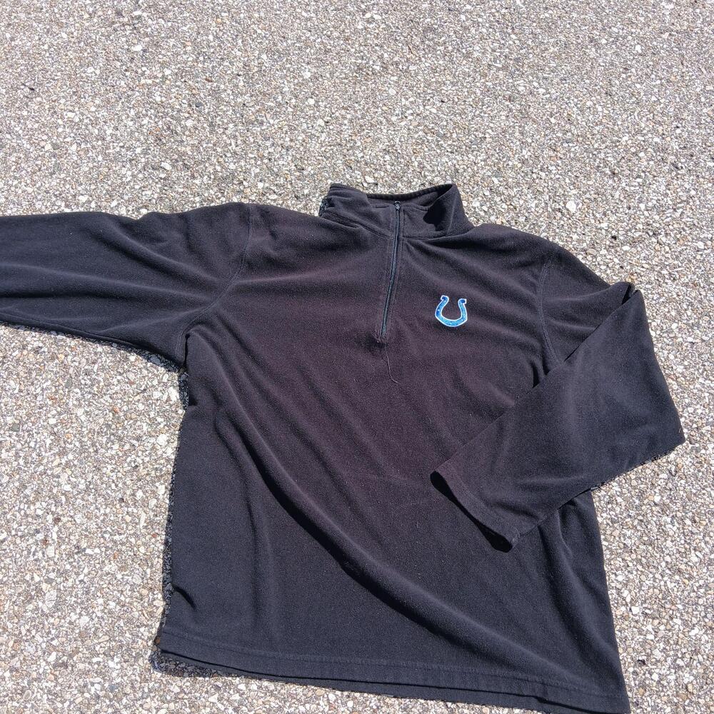 Indianapolis Colts Sweatshirt Mens Black NFL Football Quarter Zip Team Apparel